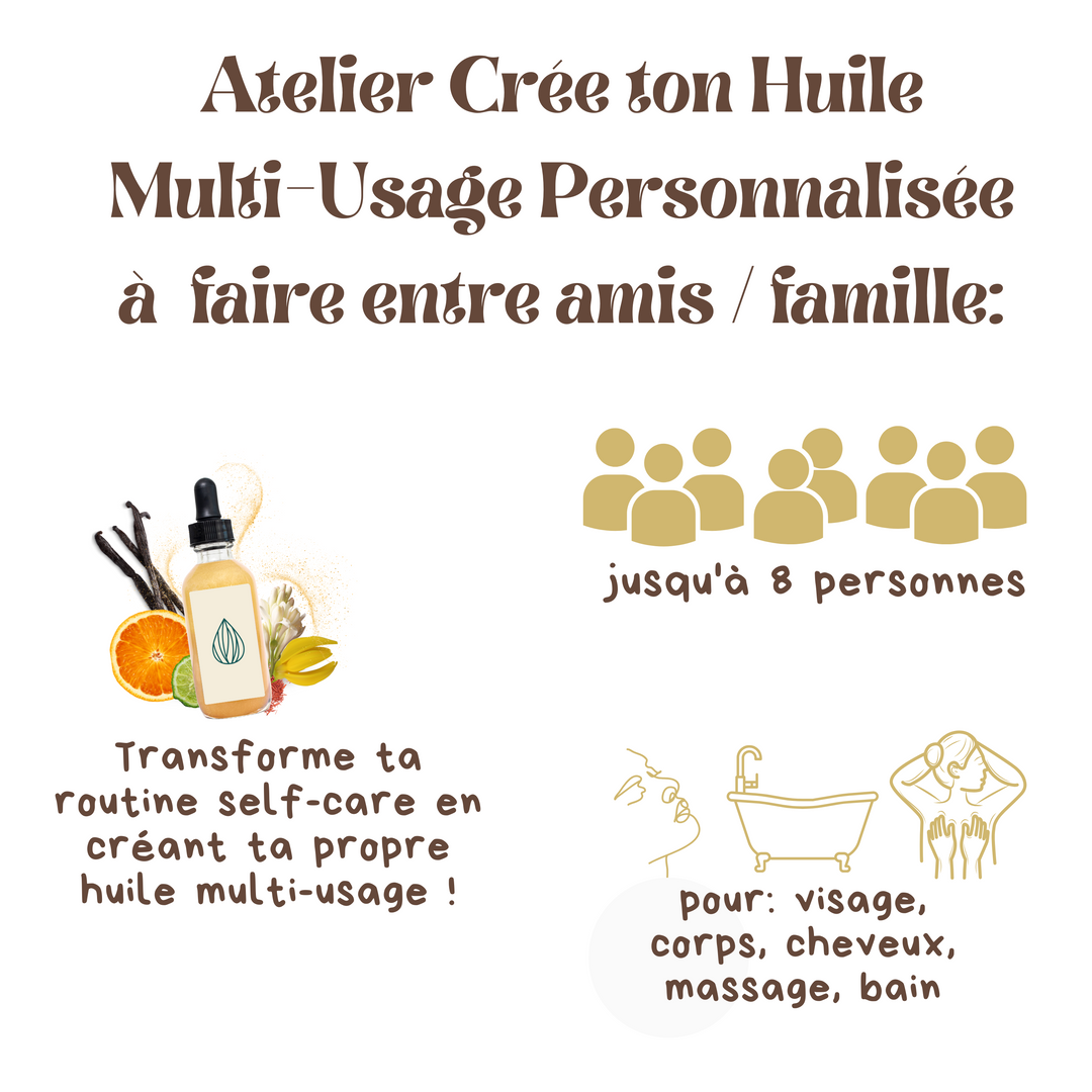 Atelier "Crée ton Huile Multi-Usage Personnalisée" à la maison